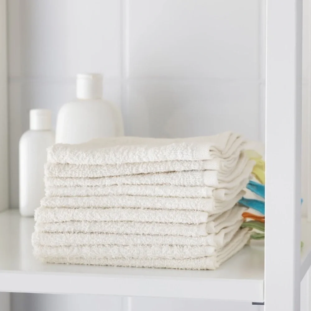 IKEA 10 Pack KRAMA Washcloths White Terry Cloth Small Bath Towels NEW NWT